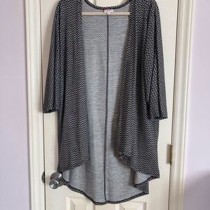 Lularoe Lindsay cardigan. Black/gray chevron pattern. L. Used like new.